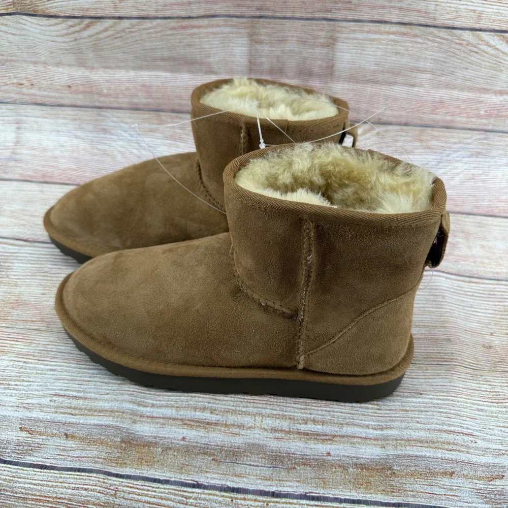 Kirkland Signature Ladies 9 Shearling Ankle Boots Tan‎ Havane Suede 7771757
